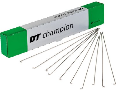 Спиці вигнуті DT Swiss Champion, 2.0мм x 187мм, Silver, 100шт (SCH020187N0100)