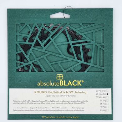 Зірка шатунів absoluteBLACK для Shimano XX1 -64/28T чорна (SH28BK)