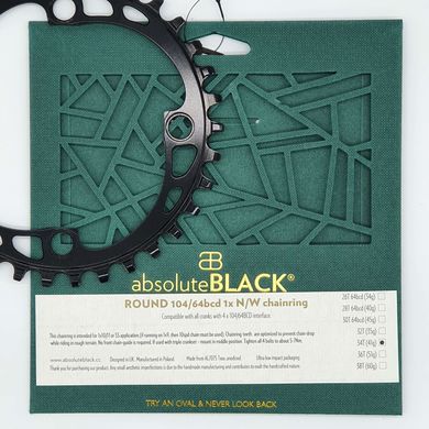 Зірка шатунів absoluteBLACK для Shimano XX1 -104/34T чорна (SH34BK)