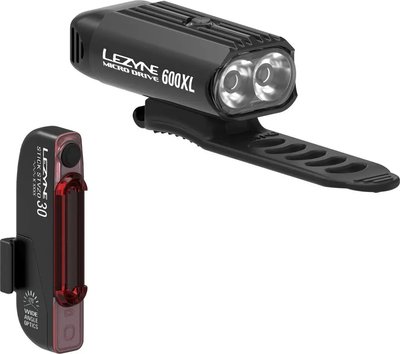 Комплект велосвітла Lezyne Micro Drive 600XL / Stick Pair, Black, 600/30 lum, Y14 (4710582 543487)