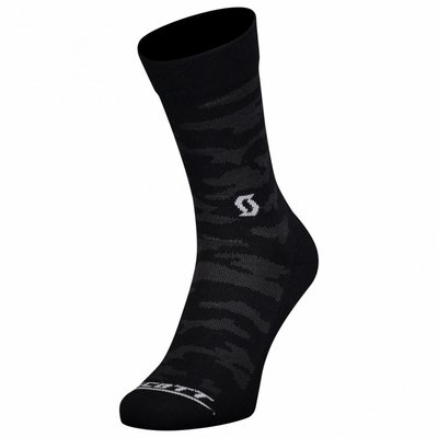 Шкарпетки велосипедні Scott Trail Camo Crew Socks, Black/Dark grey, S (278428.1659.046)