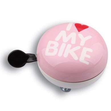 Дзвінок Green Cycle I love my bike 80мм Pink GBL-458 (GC BEL-79-70)