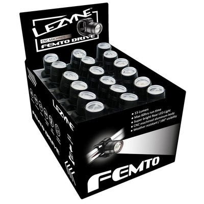 Набір переднього світла Lezyne Femto Drive Box Set Front, 36 шт, Black, 15 lum, Y13 (4712805 988716)