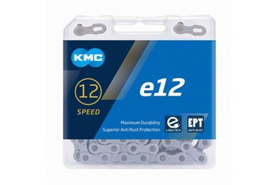 Цепь KMC e12 EPT для электровелосипедов 12 скоростей, 130 звеньев + замок