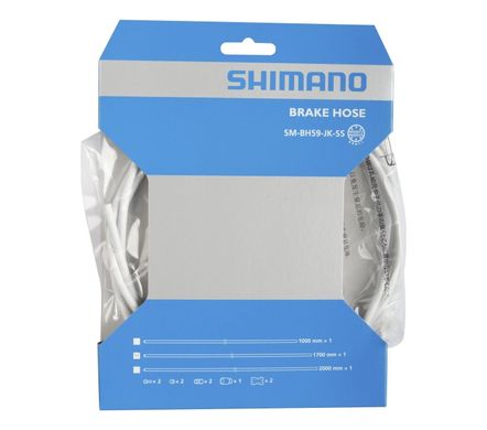 Гідролінія Shimano SM-BH59 для диск гальм, 1700мм з комплектом з'єднання, біла (SMBH59JKW170)