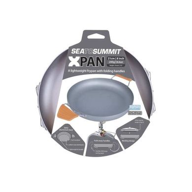 Сковорода алюмінієва зі складними ручками X-Pan 8, Charcoal від Sea to Summit (STS AXPAN8INCH)