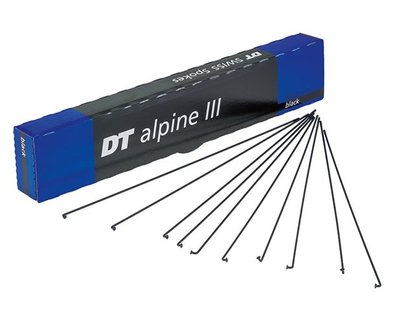 Спиці вигнуті DT Swiss Alpine III Standard, 2.0/1.8/2.34мм x 261мм, Black, 100шт (SA3023261S0100)