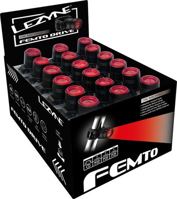 Набір заднього світла Lezyne Femto Drive Box Set Rear, Black, 7 lum, Y13, 36 шт (4712805 988709)