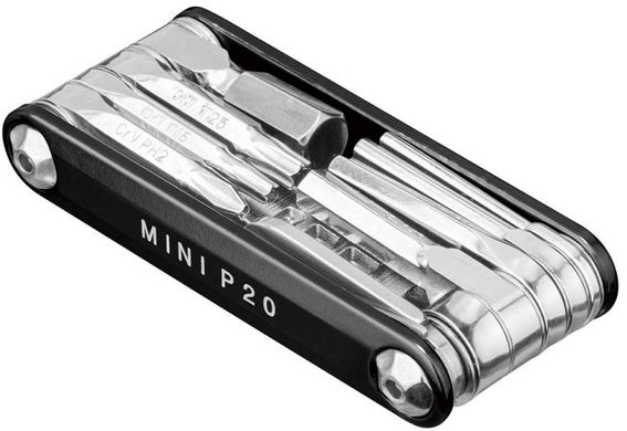 Мультитул Topeak Mini P20, 20 функцій, з чохлом, Black (TT2582)