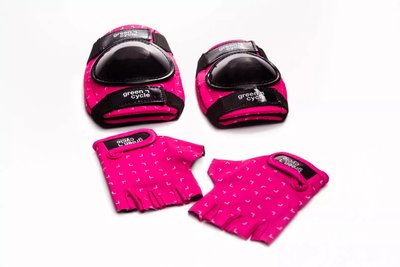 Захист для дітей (наколінники, налокітники, рукавички) Green Cycle MIA, Pink/White (GUR-46-08)